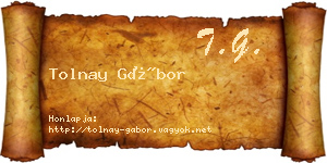 Tolnay Gábor névjegykártya
