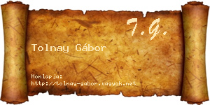 Tolnay Gábor névjegykártya